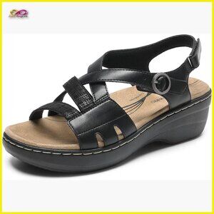 Wedge Sandals Open Toe Summer Walking Shoe Arch Support Comfortable Casual